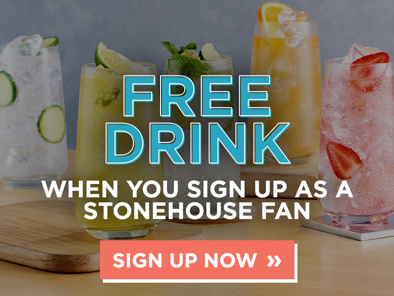 Sign up for emails for a free drink at Stonehouse